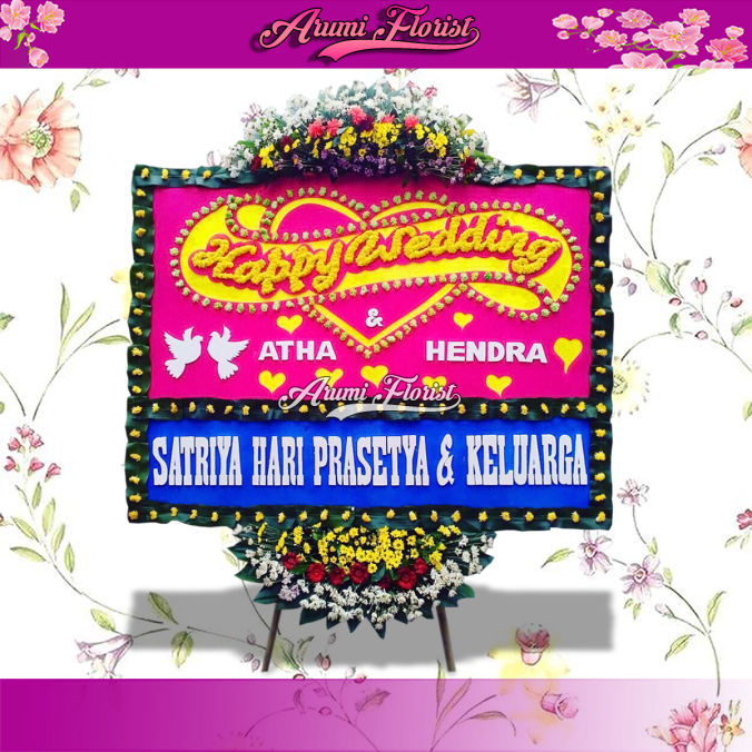 Bunga Papan Happy Wedding