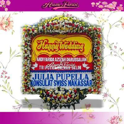 Bunga Papan Happy Wedding 12