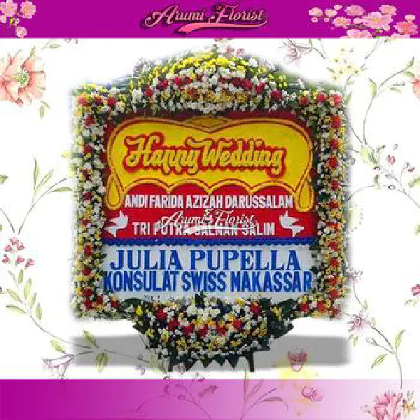 Bunga Papan Happy Wedding 12
