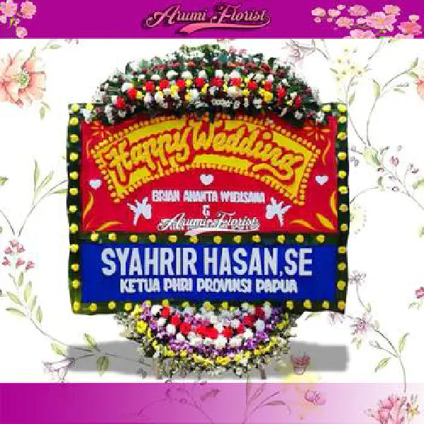Bunga Papan Happy Wedding 15