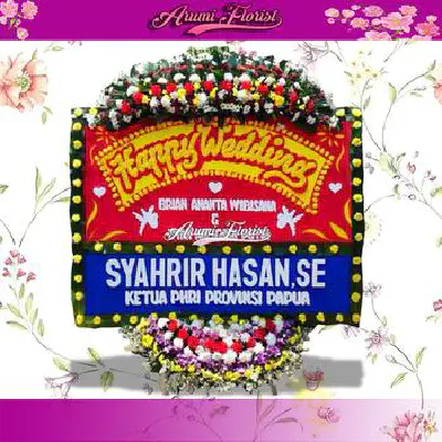 Bunga Papan Happy Wedding 15