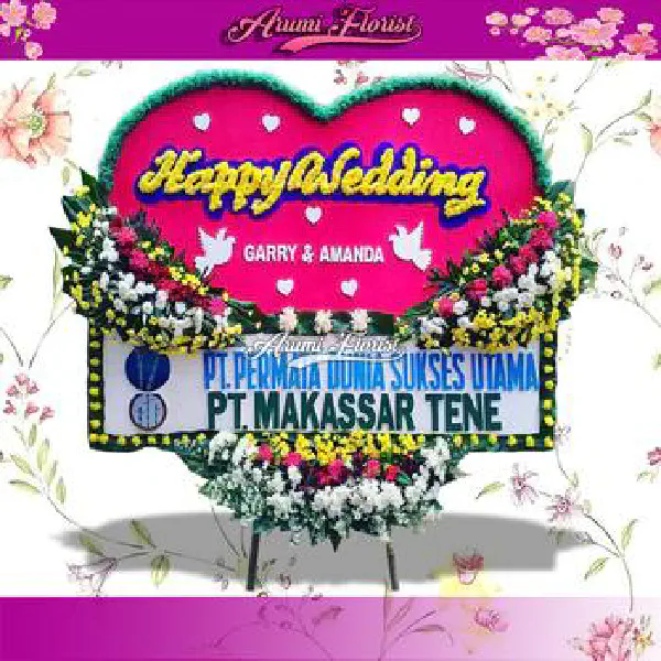 Bunga Papan Happy Wedding 19