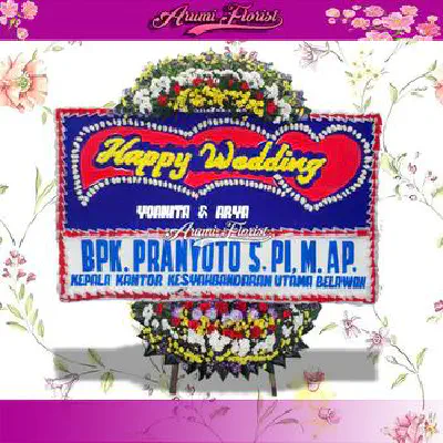 Bunga Papan Happy Wedding 26