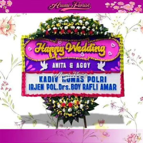 Bunga Papan Happy Wedding 4