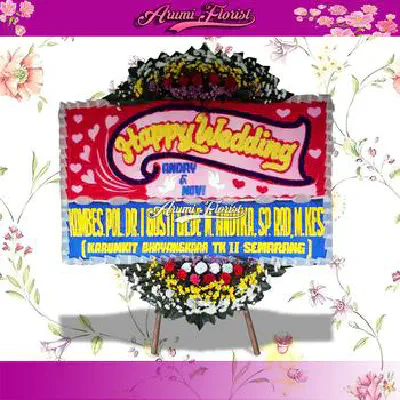 Bunga Papan Happy Wedding 6