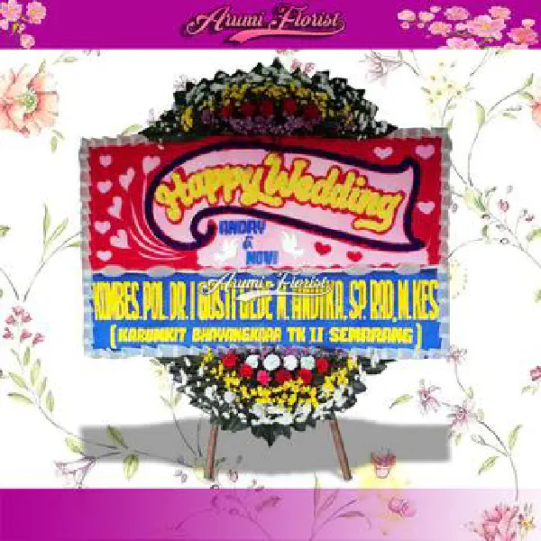 Bunga Papan Happy Wedding 6
