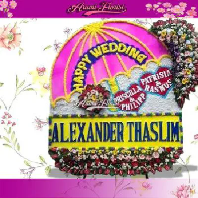 Bunga Papan Happy Wedding 8