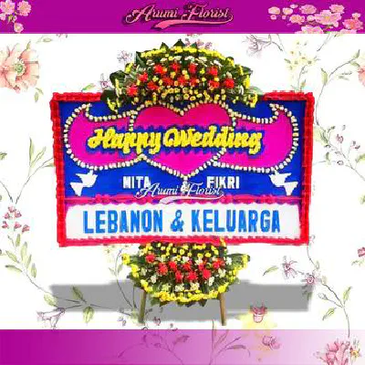 Bunga Papan Happy Wedding 9